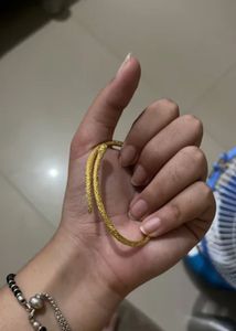 Gold-Tone snake Print Bangle