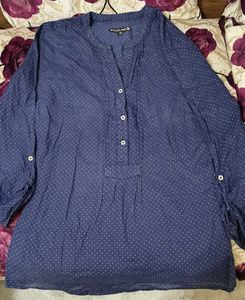Woodland Blue Polka Top (M)