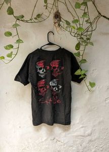 yk2 vintage tshirt Cool Black T-Shirt with Skull P