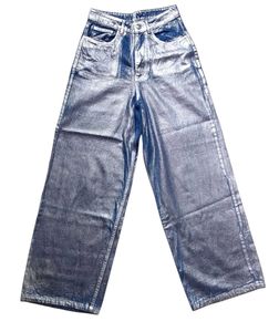Y2K Denim Metallic Jeans