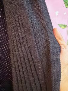 Chic Black Open-Front Long Cardigan