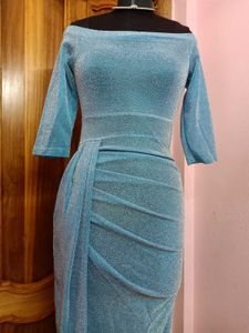 💙Sparkling Blue Off-Shoulder Dress💙