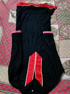 Daily Wear Black And Pink Combination Kurti