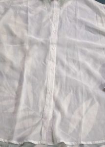 Sheer White Button-Up Blouse