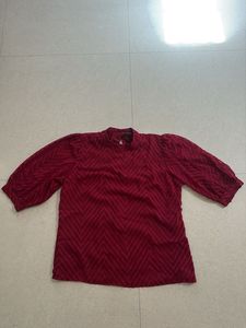 Stylish Red Puff Sleeve Top