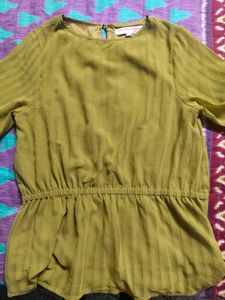 Stylish Olive Green Striped Top