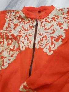 Georgett Kurti With Inner N Beautiful Embroidery