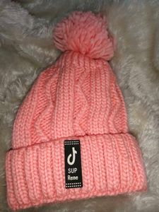 Pink Beanie with TikTok
