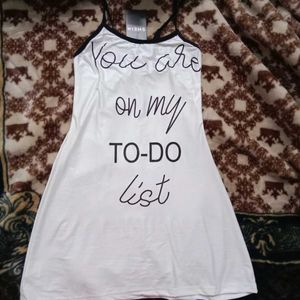 S size Novelty White Night Dress