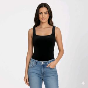 PrettyLittleThing Black Bodysuit – Size XS