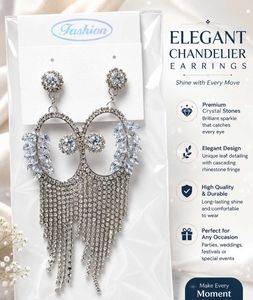 Sparkling Oval Dangle Earrings