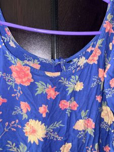 Blue Floral Print Kurta
