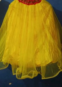 Pink &amp; Yellow Embroidered Traditional Dress | Size