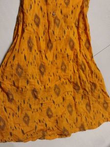 Yellow Ikat Print Kurta