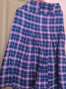 Plaid Pleated Midi Skirt