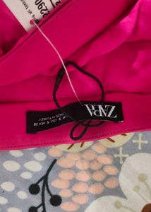 Hot Pink Crinkled Zara Mini Skirt