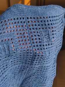 Blue Knitted Tote Bag