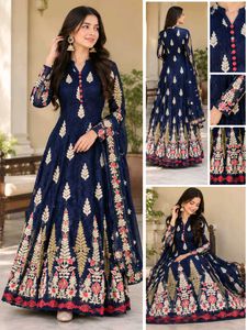 💙 Royal Navy Blue Embroidered Anarkali Dress