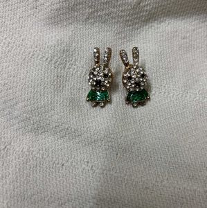 Rhinestone Cute Bunny Earrings