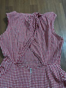 Red Gingham Fit &amp; Flare Dress