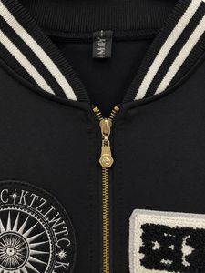 Black Bomber Jacket with Patches
