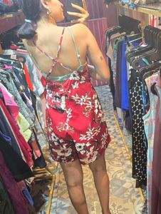 Chic Floral Print Mini Romper