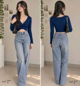 Stylish Blue Crop Top
