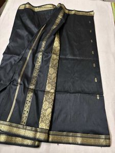 Silk Black &amp; Gold Saree
