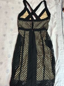 Chic Black Mesh Cocktail Dress