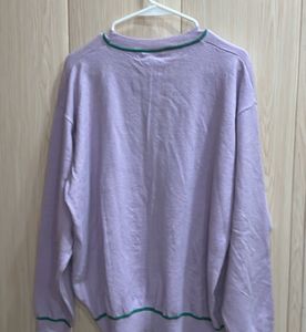 Lavender Floral Graphic Knit Sweatshirt