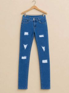 Stylish Ripped Blue Denim Jeans full new