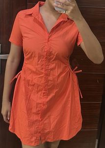 Orange Shirt Dress