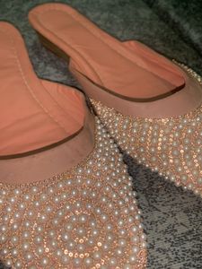 Embellished Pearl Mules