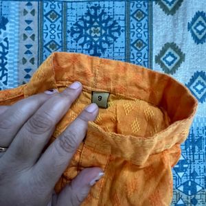 Men's Orange Kurta Set