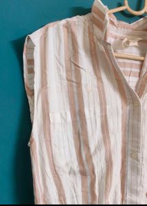 Striped Sleeveless Button-Up Dress