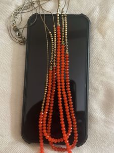 Crystal Orange Beaded Necklace