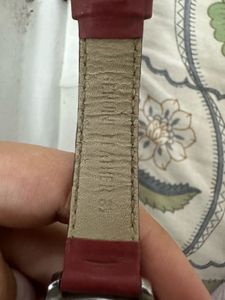 Fastrack Quartz Analog Red Dial Leather Strap Watc