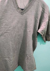 Men's Grey V-Neck T-Shirt
