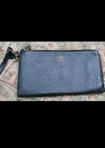 Coach Pebble Leather Wristlet Pouch
