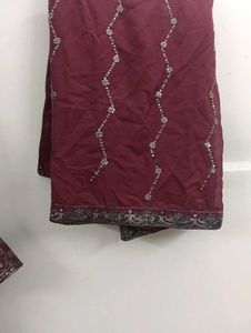 Maroon Embroidered Kurta Set with Dupatta