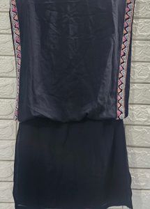 Elegant Black Embroidered Gown
