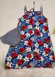 Very Cute Floral Print Midi With Penty