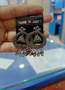 Oxidised Jhumka Earrings
