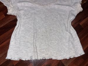 Cute Ribbed Lettuce Hem Top