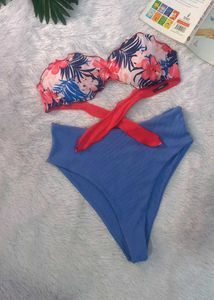 Tropical Print Bikini Set