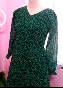 Green Print Dress