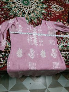 Pink Printed Cotton Kurta shalwar
