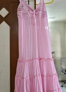 Sheer Pink Lace Nightgown