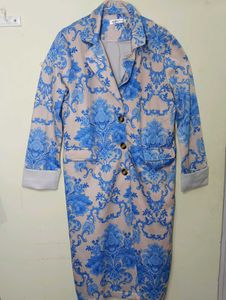 Blue Floral Longline Blazer