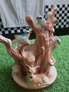 Vintage Ceramic Bird &amp; Deer Figurine
